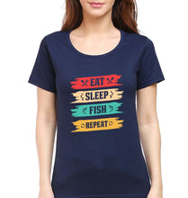 Load image into Gallery viewer, Fishing T-Shirt for Women-Navy Blue-Ektarfa.online
