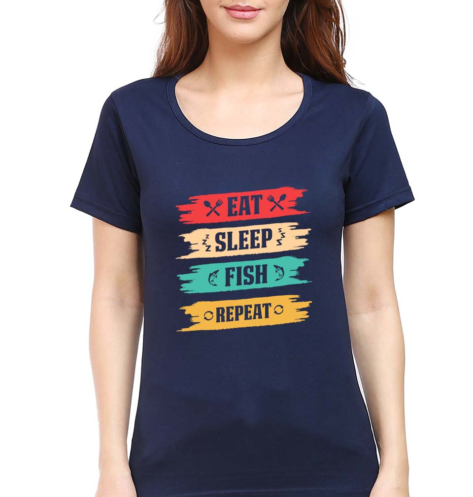 Fishing T-Shirt for Women-Navy Blue-Ektarfa.online