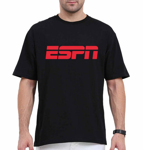 ESPN Oversized T-Shirt for Men-Black-Ektarfa.online