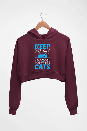 Cat Crop HOODIE FOR WOMEN-Maroon-Ektarfa.online