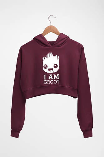 Groot Crop HOODIE FOR WOMEN-Maroon-Ektarfa.online