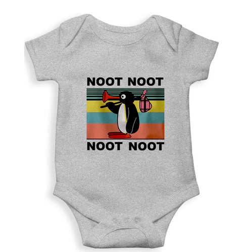 Pingu Kids Romper For Baby Boy/Girl-0-5 Months(18 Inches)-Grey-Ektarfa.online