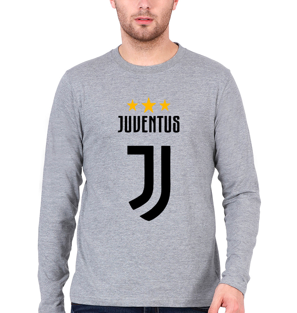 Juventus Full Sleeves T-Shirt for Men-Grey Melange-Ektarfa.online