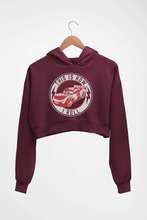 Load image into Gallery viewer, Lightning McQueen Crop HOODIE FOR WOMEN-Maroon-Ektarfa.online
