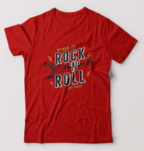 Load image into Gallery viewer, Rock N Roll T-Shirt for Men-S(38 Inches)-Red-Ektarfa.online
