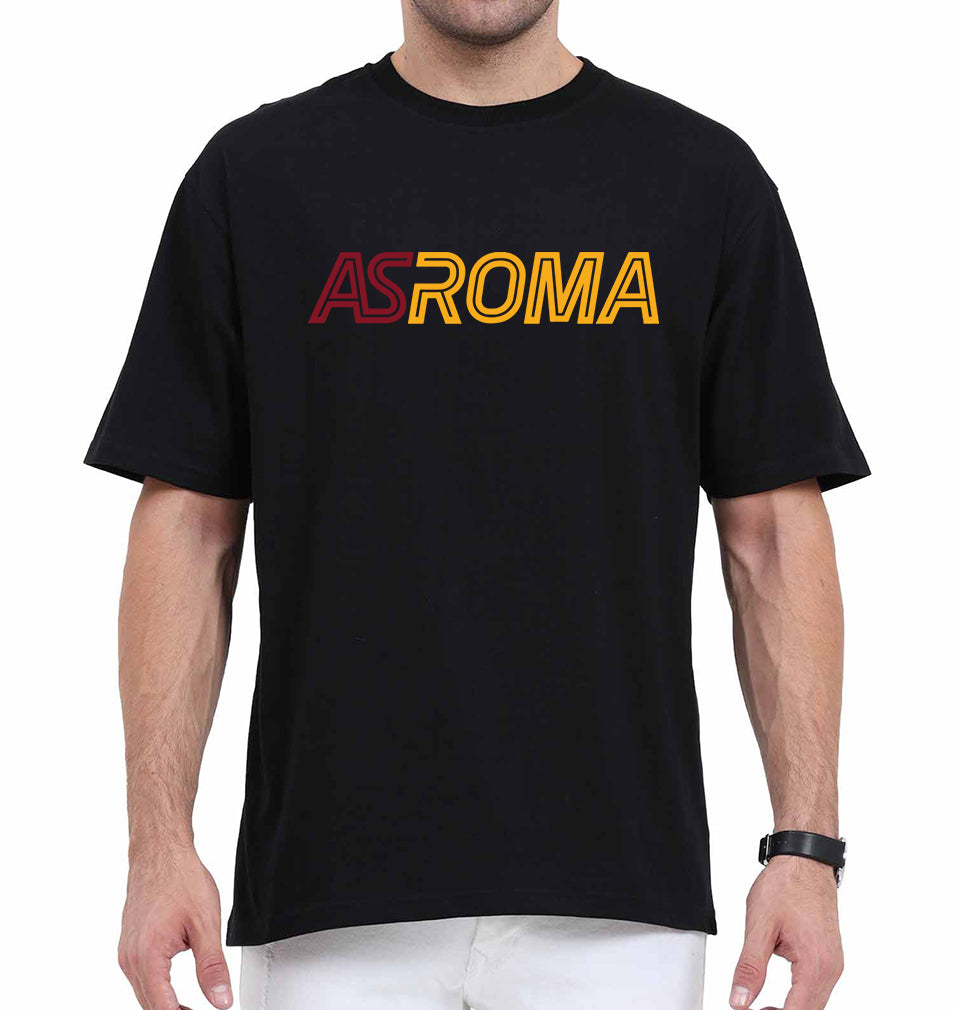 A.S. Roma Oversized T-Shirt for Men-Black-Ektarfa.online