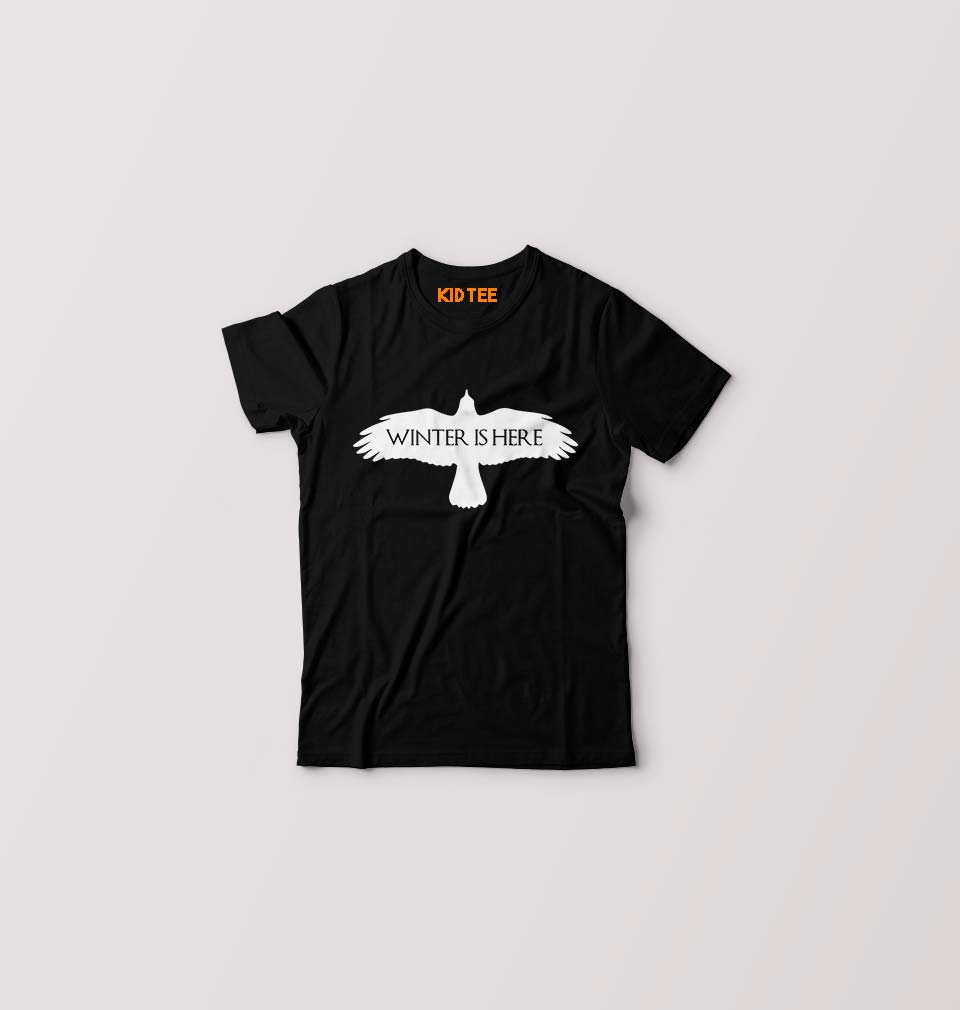 GOT Game Of Thrones Winter Is Here Kids T-Shirt for Boy/Girl-Black-Ektarfa.online