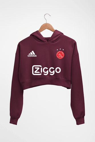 Ajax 2021-22 Crop HOODIE FOR WOMEN-Maroon-Ektarfa.online