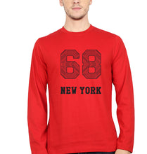 Load image into Gallery viewer, New York Full Sleeves T-Shirt for Men-S(38 Inches)-Red-Ektarfa.online
