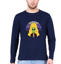 Load image into Gallery viewer, Alien Full Sleeves T-Shirt for Men-Navy Blue-Ektarfa.online
