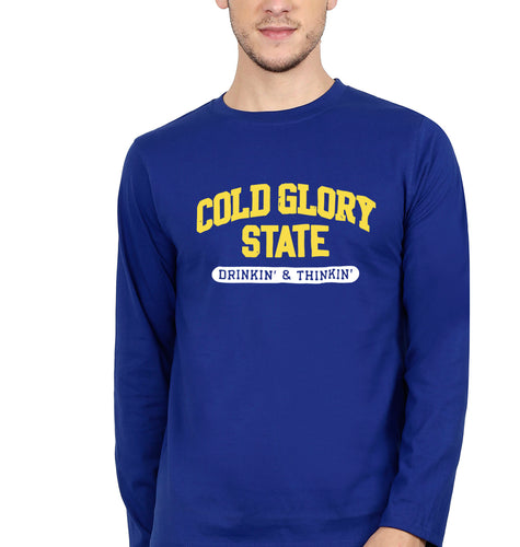 Varsity Cold Glory Full Sleeves T-Shirt for Men-royal blue-Ektarfa.online