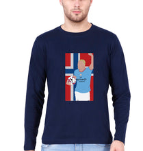 Load image into Gallery viewer, Erling Haaland Full Sleeves T-Shirt for Men-Navy Blue-Ektarfa.online
