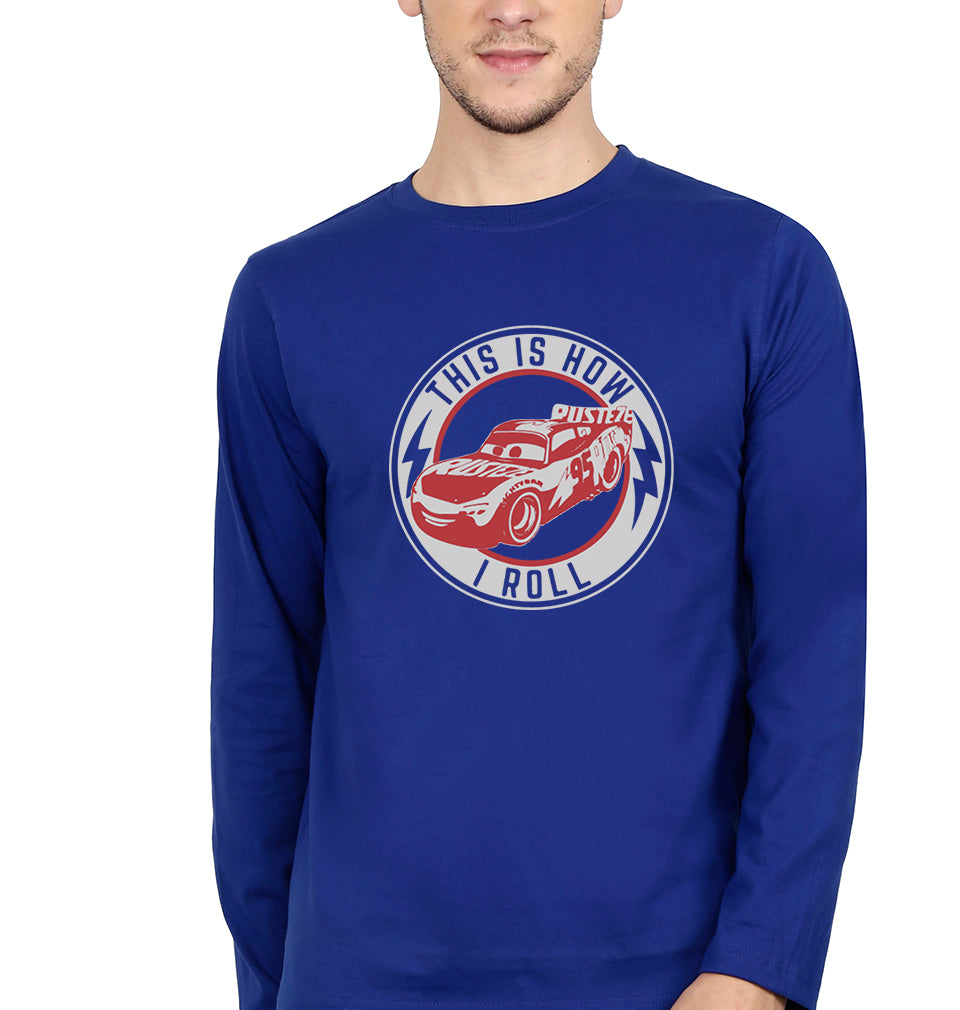 Lightning McQueen Full Sleeves T-Shirt for Men-ROYAL BLUE-Ektarfa.online