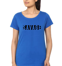 Load image into Gallery viewer, Savage T-Shirt for Women-XS(32 Inches)-Royal Blue-Ektarfa.online
