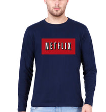Load image into Gallery viewer, Netflix Full Sleeves T-Shirt for Men-Navy Blue-Ektarfa.online

