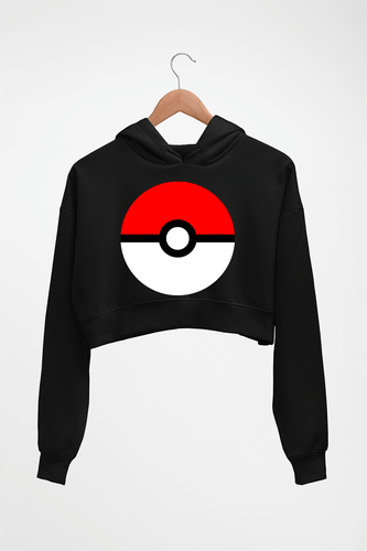 Pokémon Crop HOODIE FOR WOMEN-Black-Ektarfa.online