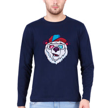 Load image into Gallery viewer, Bear Full Sleeves T-Shirt for Men-Navy Blue-Ektarfa.online
