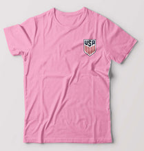 Load image into Gallery viewer, USA Football T-Shirt for Men-S(38 Inches)-Light Baby Pink-Ektarfa.online
