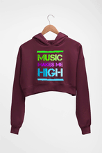 Load image into Gallery viewer, Music Crop HOODIE FOR WOMEN-Maroon-Ektarfa.online
