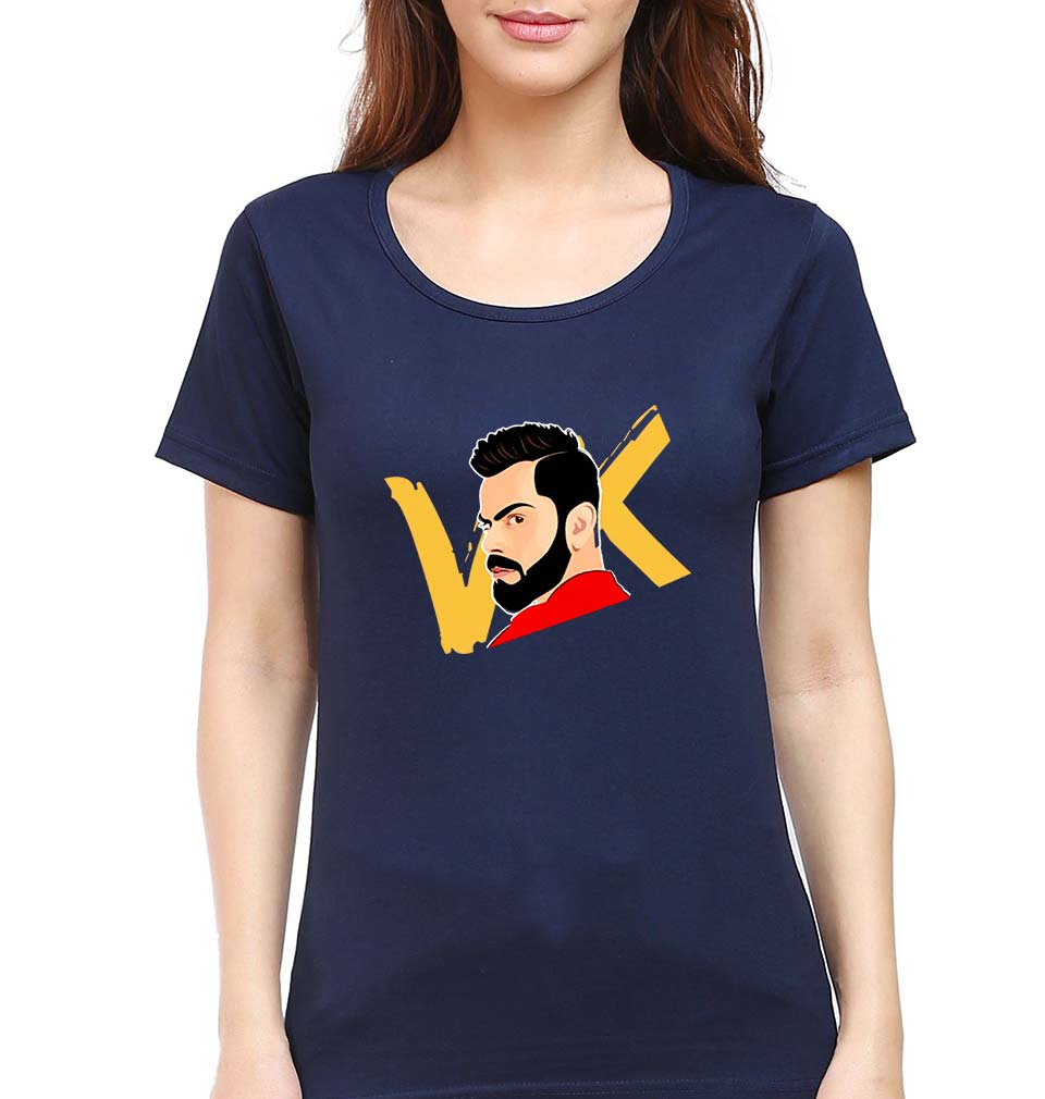 Virat Kohli T-Shirt for Women-Navy Blue-Ektarfa.online