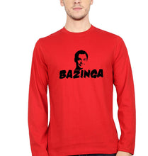 Load image into Gallery viewer, Sheldon Cooper Bazinga Full Sleeves T-Shirt for Men-S(38 Inches)-Red-Ektarfa.online

