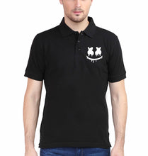 Load image into Gallery viewer, Marshmello Polo T-Shirt for Men-S(38 Inches)-Black-Ektarfa.co.in
