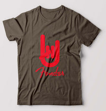 Load image into Gallery viewer, Fender Rock Hand T-Shirt for Men-Olive Green-Ektarfa.online
