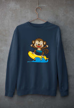 Load image into Gallery viewer, Monkey Banana Unisex Sweatshirt for Men/Women-S(40 Inches)-Navy Blue-Ektarfa.online
