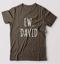 Load image into Gallery viewer, Schitts Creek EW David T-Shirt for Men-S(38 Inches)-Olive Green-Ektarfa.online
