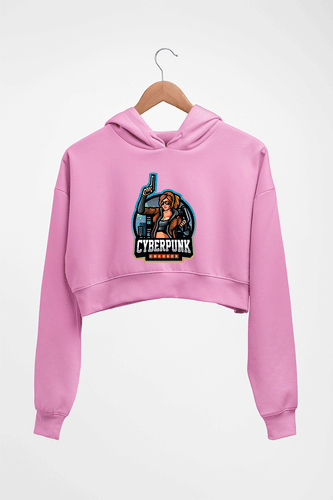 Cyberpunk Crop HOODIE FOR WOMEN-Light Baby Pink-Ektarfa.online