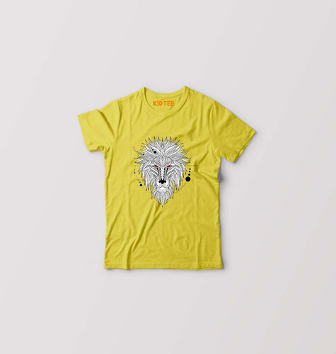 Lion Kids T-Shirt for Boy/Girl-Yellow-Ektarfa.online