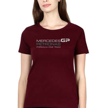 Load image into Gallery viewer, Mercedes GP Petronas F1 T-Shirt for Women-XS(32 Inches)-Maroon-Ektarfa.online
