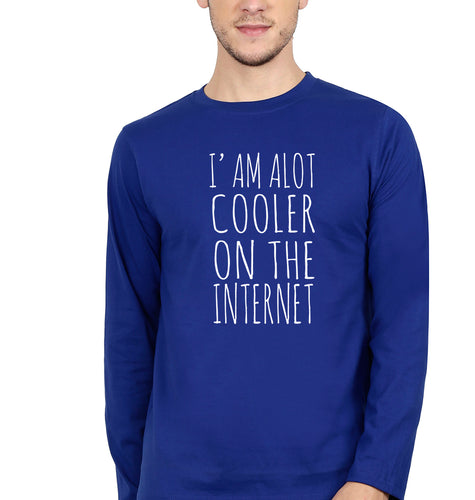 Internet Full Sleeves T-Shirt for Men-Royal Blue-Ektarfa.online