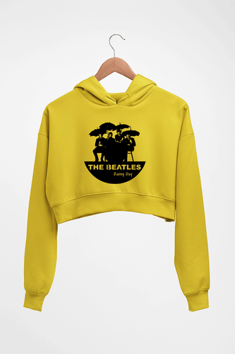 Beatles Crop HOODIE FOR WOMEN-Mustard Yellow-Ektarfa.online