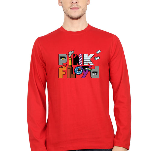 Pink Floyd Full Sleeves T-Shirt for Men-Red-Ektarfa.online