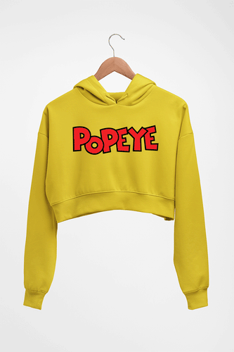 Popeye Crop HOODIE FOR WOMEN-Mustard Yellow-Ektarfa.online
