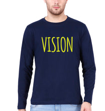 Load image into Gallery viewer, Vision Full Sleeves T-Shirt for Men-S(38 Inches)-Navy Blue-Ektarfa.online
