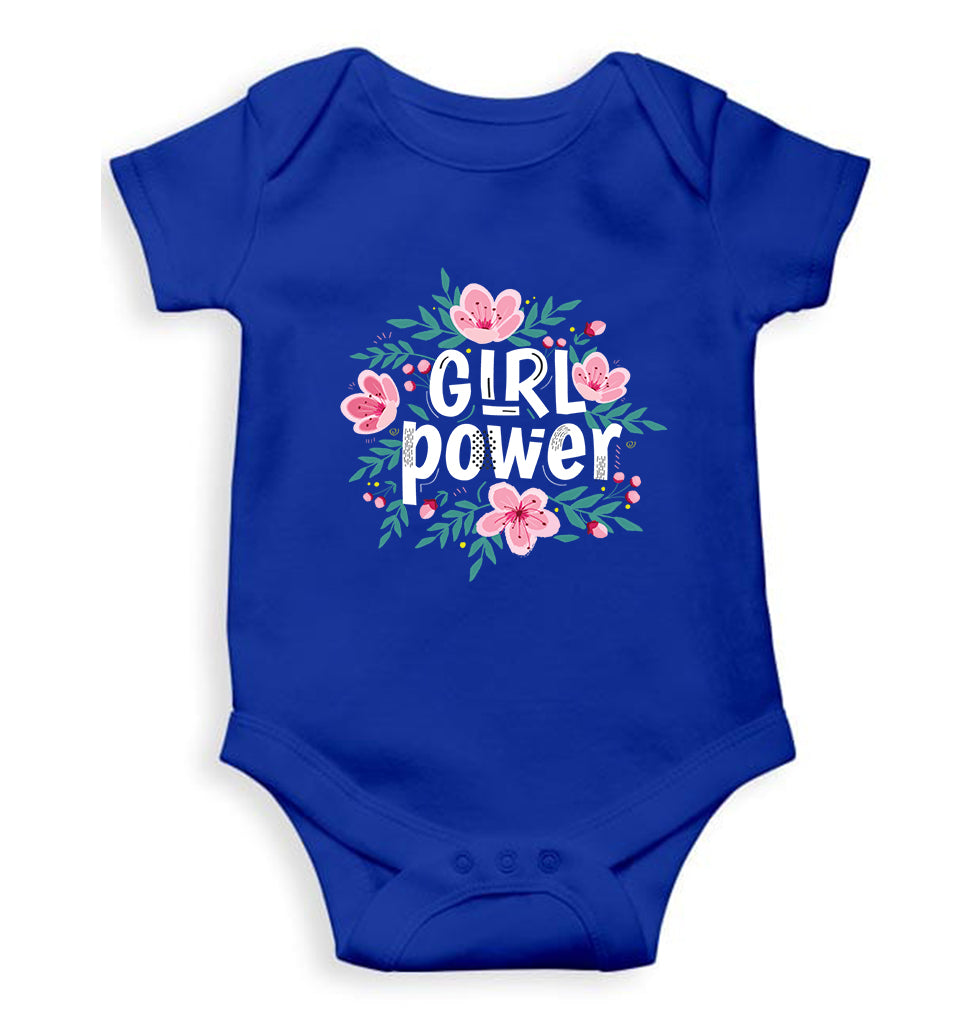 Feminist Girl Power Kids Romper For Baby Boy/Girl-0-5 Months(18 Inches)-Royal Blue-Ektarfa.online