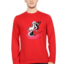 Load image into Gallery viewer, Funny Wolf Full Sleeves T-Shirt for Men-S(38 Inches)-Red-Ektarfa.online
