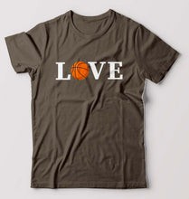 Load image into Gallery viewer, NBA Basketball Love T-Shirt for Men-Olive Green-Ektarfa.online
