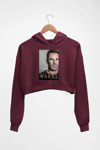 Shane Warne Crop HOODIE FOR WOMEN-Maroon-Ektarfa.online