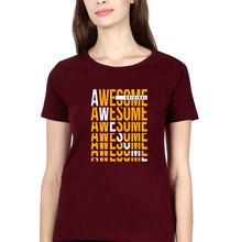 Load image into Gallery viewer, Awesome T-Shirt for Women-XS(32 Inches)-Maroon-Ektarfa.online
