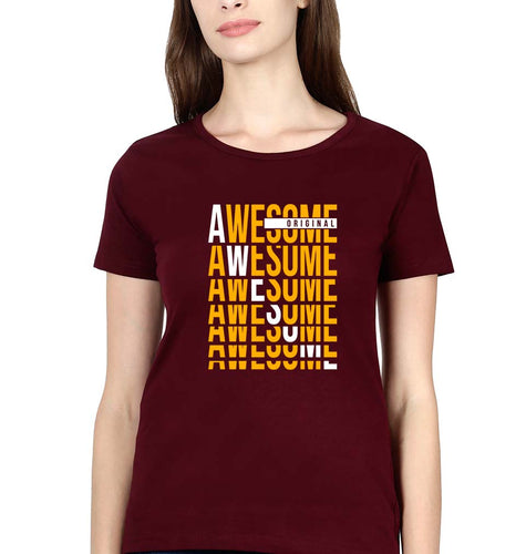 Awesome T-Shirt for Women-Maroon-Ektarfa.online