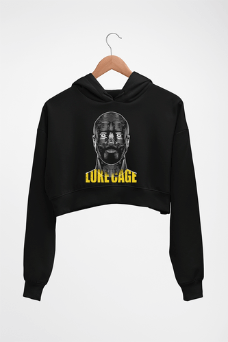 Luke Cage Crop HOODIE FOR WOMEN-Black-Ektarfa.online