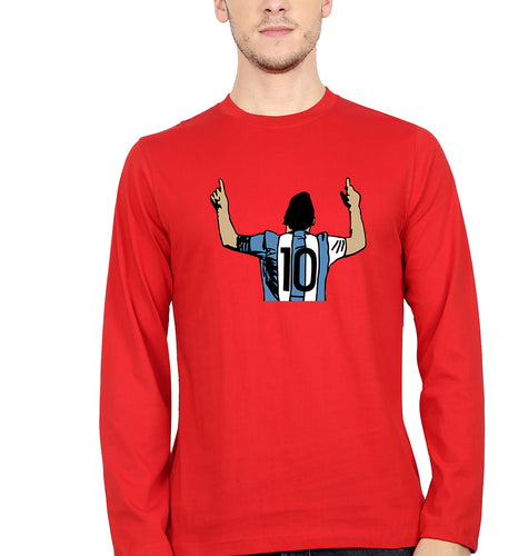 Messi Full Sleeves T-Shirt for Men-Red-Ektarfa.online
