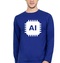 Load image into Gallery viewer, Artificial intelligence (AI) Full Sleeves T-Shirt for Men-Royal Blue-Ektarfa.online
