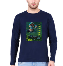 Load image into Gallery viewer, Sebastian Vettel F1 Full Sleeves T-Shirt for Men-S(38 Inches)-Navy Blue-Ektarfa.online
