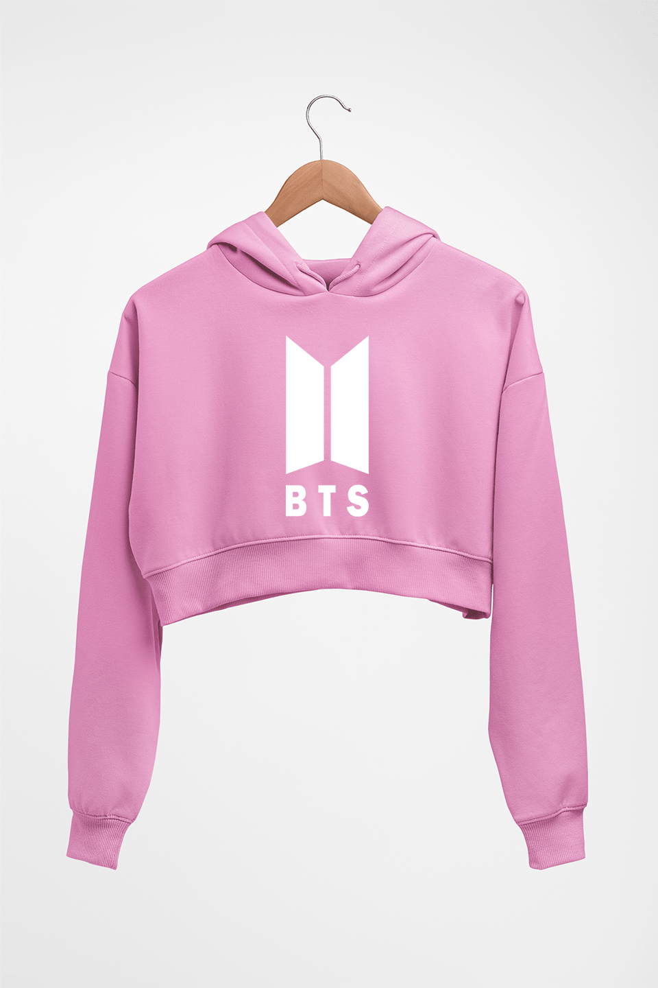 BTS Crop HOODIE FOR WOMEN-Light Baby Pink-Ektarfa.online