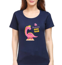 Load image into Gallery viewer, Dinosaur T-Shirt for Women-XS(32 Inches)-Navy Blue-Ektarfa.online
