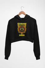 Load image into Gallery viewer, Psychedelic Love Crop HOODIE FOR WOMEN-Black-Ektarfa.online
